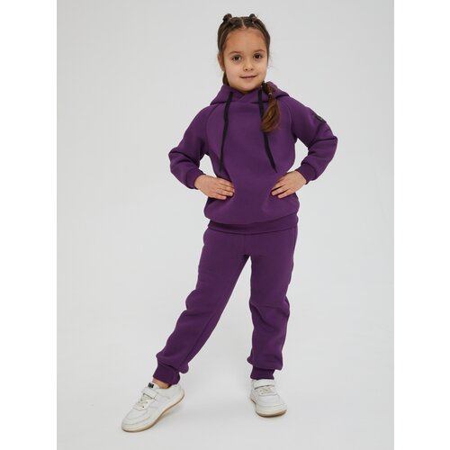 Комплект одежды Лапушка, толстовка и брюки, повседневный стиль, размер 98, фиолетовый