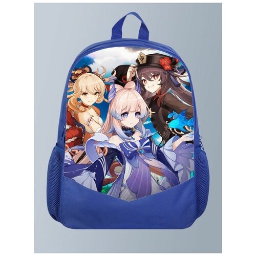 фото Голубой рюкзак с принтом игры геншин genshin impact, girls, kokomi, рпг - 21 brutbag