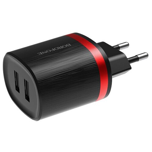 фото Зарядное устройство borofone ba7a flashplug 2xusb 2.4a black
