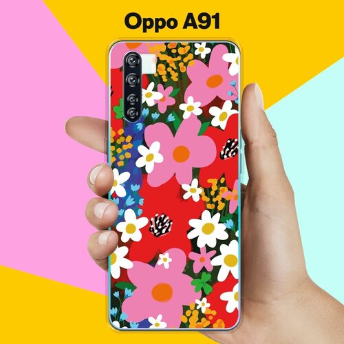 Силиконовый чехол на OPPO A91 Яркие цветы / для Оппо А91 дизайнерский силиконовый чехол для оппо а91 oppo a91 органические цветы