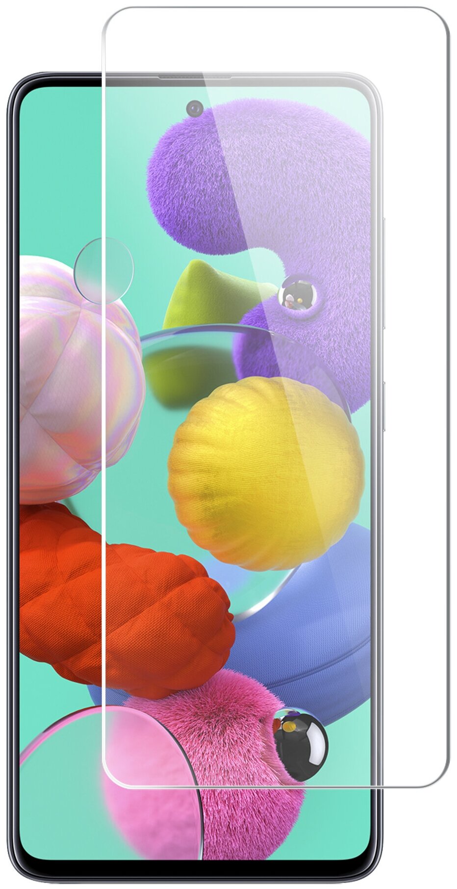 Защитное стекло на Samsung Galaxy A52 (Самсунг А52) гибридное - пленка + стекловолокно на Экран и Камеру прозрачное Hybrid Glass, Miuko