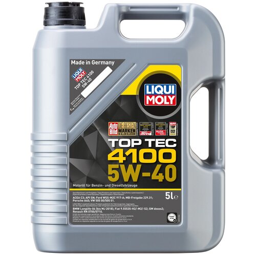 Масло моторное 5w40 liqui moly 20л нс-синтетика top tec 4100, liqui moly, 3702