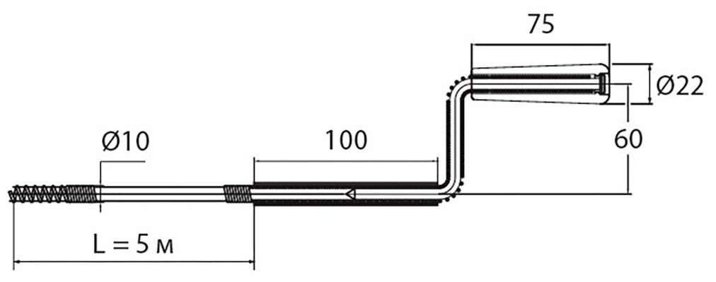 Трос сантехнический пружинный L5 м D10 мм