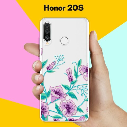 Силиконовый чехол Фиолетовые цветы на Honor 20s силиконовый чехол цветы фиолетовые на honor 10