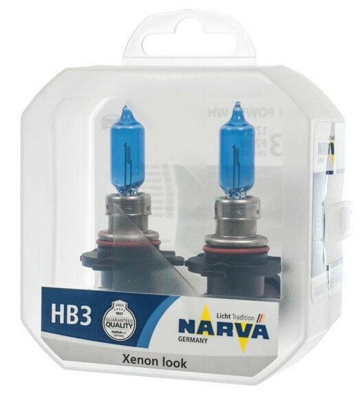 Лампы HB3 (9005) 12V 65W P20D (серия RANGE POWER WHITE) (2ШТ. В пластиковом боксе) Narva 48625
