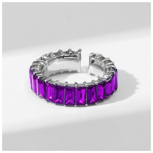 Кольцо Queen Fair, акрил, пластик, безразмерное, серебряный, фиолетовый кольцо queen fair акрил пластик безразмерное серебряный фиолетовый