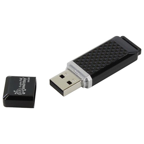 Память Smart Buy "Quartz" 64GB, USB 2.0 Flash Drive, черный - 2 шт.