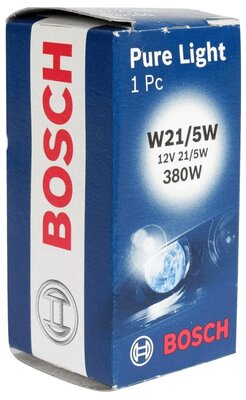 Лампа автомобильная накаливания BOSCH Pure Light 1987302252 W21/5W 12V 21/5W  W3x16d — купить по низкой цене на Яндекс Маркете