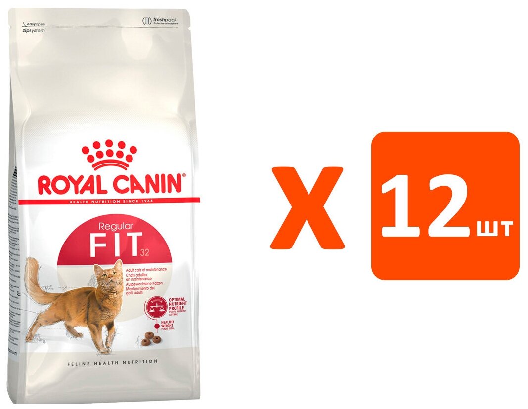 ROYAL CANIN FIT 32 для активных взрослых кошек (0,4 кг х 12 шт)