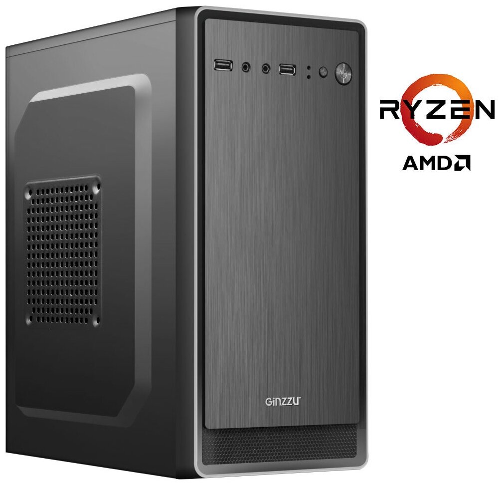 Компьютер для дома и офиса CyberNote 1010 (AMD Ryzen5 5600G 4.4ГГц DDR4 SSD AMD Vega7 Wi-Fi Win10Pro)