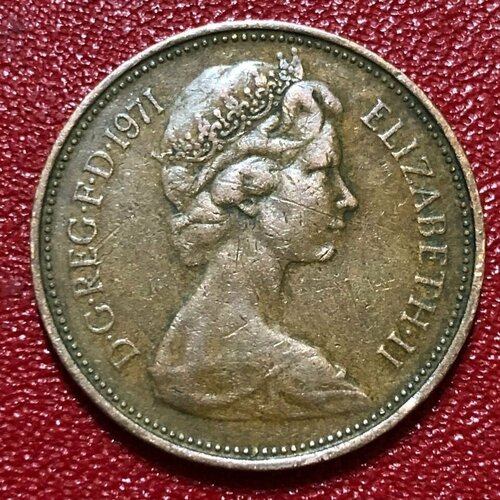 Монета Великобритания 2 пенса 1971 год # 4-1
