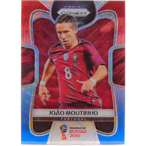 Коллекционная карточка Panini Prizm FIFA World Cup Russia 2018 #158 Joao Moutinho - Red Blue Wave S0193