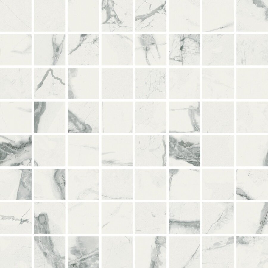 Плитка Италон Charme Deluxe Invisible White Lux Mosaico 3.5х3.5 29.2x29.2 610110000632 мрамор гладкая, глянцевая морозостойкая