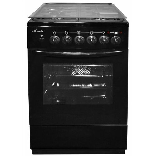 Комбинированная плита Лысьва ЭГ 404 МС-2у черная со стеклянной крышкой с чугунной решеткой 2761000₽