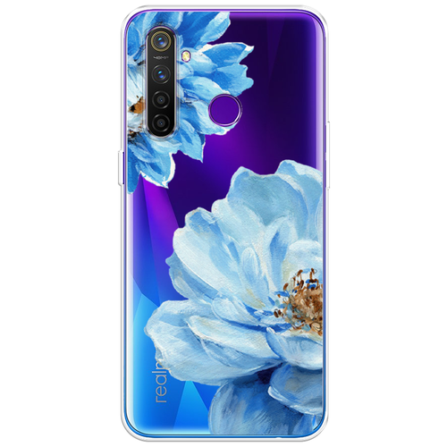 Силиконовый чехол на Realme 5 Pro / Реалми 5 Про Голубые клематисы, прозрачный силиконовый чехол на realme 10 pro plus реалми 10 про плюс голубые клематисы прозрачный