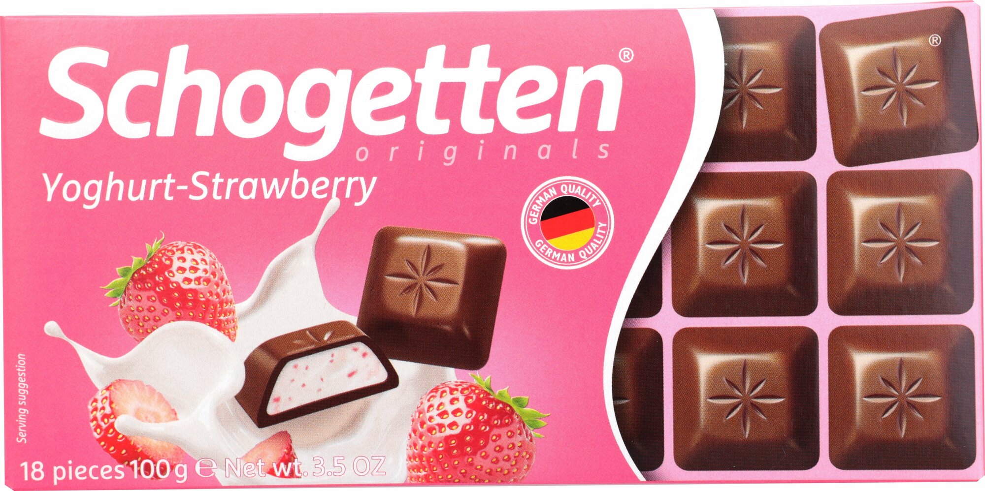 Шоколад Schogetten Yogurt-Strawberry молочный с клубнично-йогуртовой начинкой, 100 г - фотография № 11