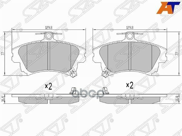 Колодки Тормозные Перед Mitsubishi Colt 05-12/Volvo S40/V40 95-04/Mercedes Smart 05-06 Sat арт. ST-4605A658