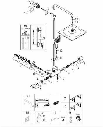 Душевая стойка Grohe Rainshower SmartActive 310 26652000 с термостатом, хром - фото №10