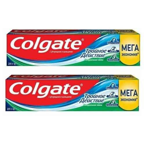 Colgate Зубная паста Тройное действие, 150 мл, 2 шт кружка с рисунком принтом зубная паста зубная щетка чистить зубы 320 мл