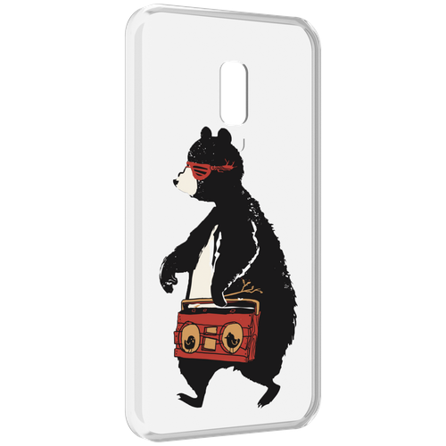 Чехол MyPads Музыкальный медведь для Meizu 15 задняя-панель-накладка-бампер