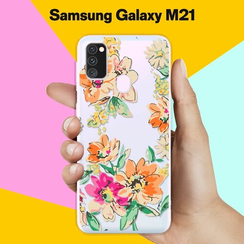 Силиконовый чехол Цветы оранжевые на Samsung Galaxy M30s силиконовый чехол цветы оранжевые на samsung galaxy a10