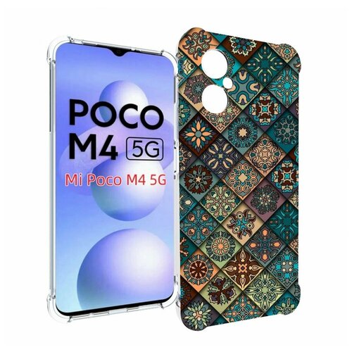 Чехол MyPads ячейки с арнаментами для Xiaomi Poco M4 5G задняя-панель-накладка-бампер чехол mypads ячейки с арнаментами для xiaomi mi 11 экран 6 81 задняя панель накладка бампер