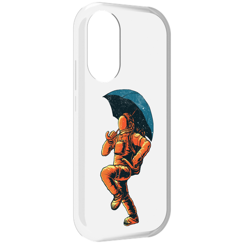 Чехол MyPads шагающий космонавт с зонтом для Honor X7 задняя-панель-накладка-бампер