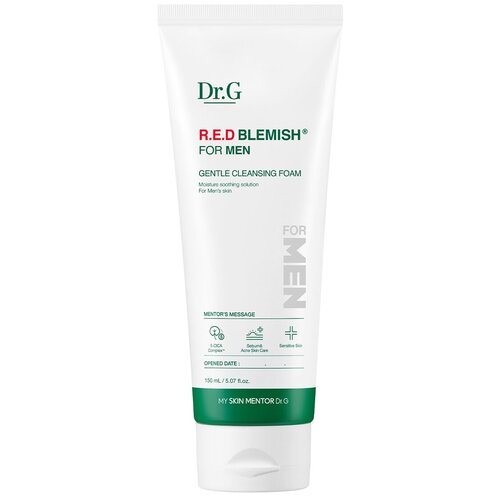 Dr. G Гипоаллергенная очищающая пенка для мужчин R. E. D BLEMISH FOR MEN GENTLE CLEANSING FOAM, 150 мл мусс для умывания dr g гипоаллергенная очищающая пенка для мужчин r e d blemish for men gentle cleansing foam