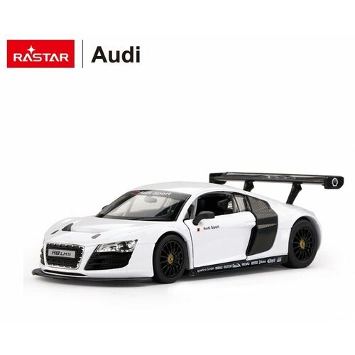 Машина металлическая 1:24 scale AUDI R8, цвет серебрянный, двери и капот открываются. 56100S машинка rastar audi r8 lms 47500 1 14 30 см белый