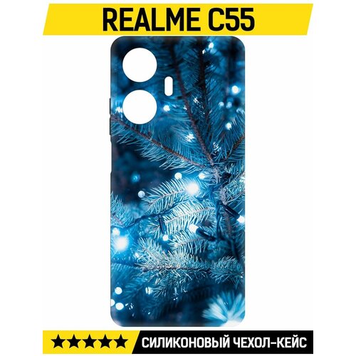 Чехол-накладка Krutoff Soft Case Гирлянда для Realme C55 черный