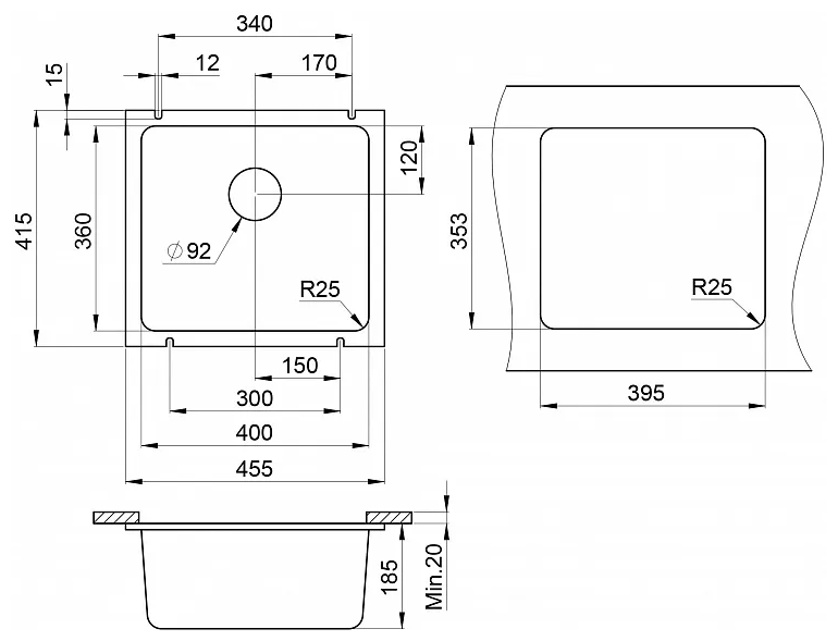 Кухонная мойка Granula GR-3601 алюминиум - фотография № 4