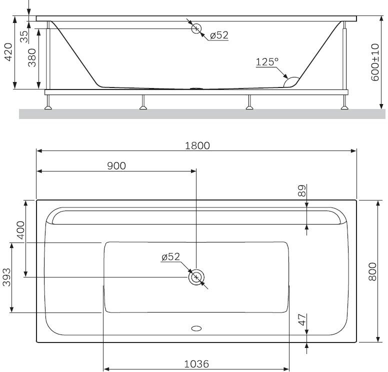 Каркас для ванны AM.PM Inspire 2.0 W52A-180-080W-R, 180x80 - фото №4