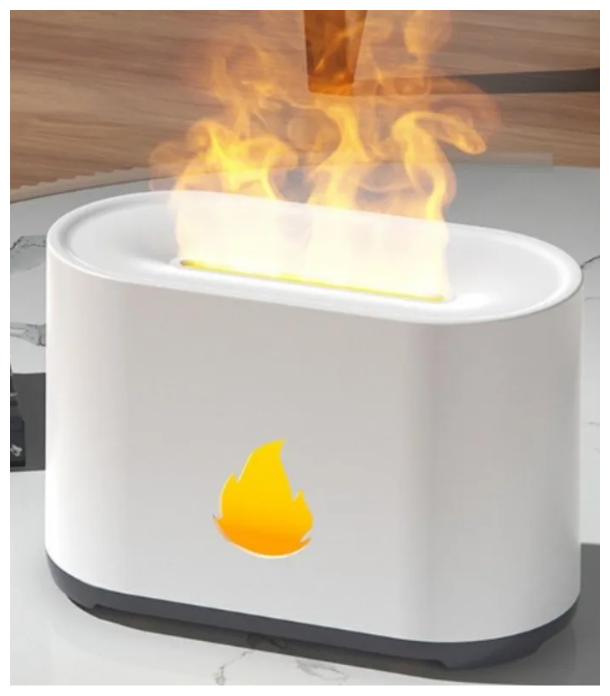 Увлажнитель воздуха "Камин" ANCLOTH, увлажнитель-ночник, аромадиффузор-увлажнитель воздуха с эффектом пламени белого цвета