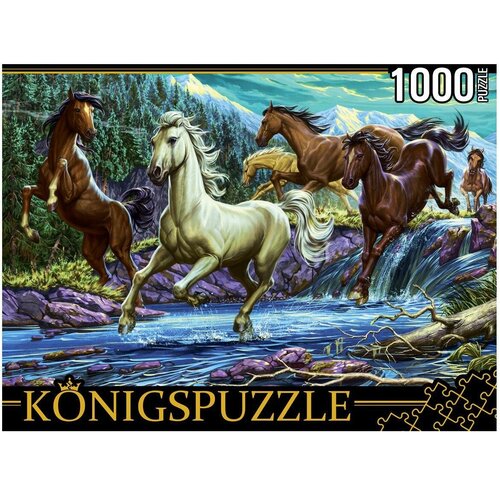 Пазлы Рыжий кот 1000 элементов, Konigspuzzle, Ночные лошади (ХK1000-4469)