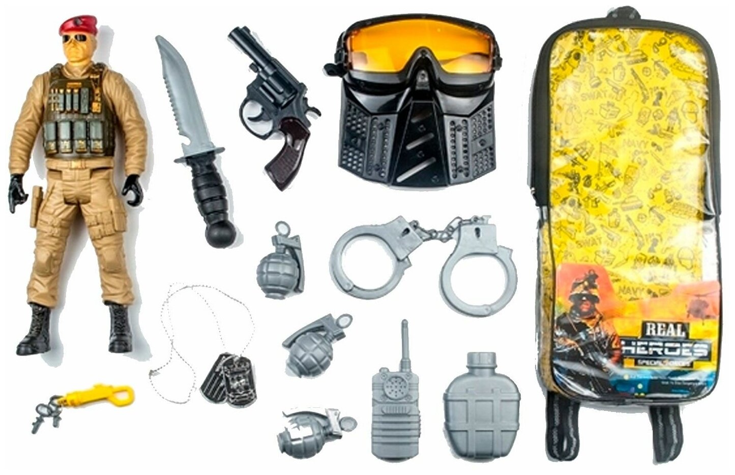 Игровой набор JUNFA военный в рюкзачке, 13 предметов