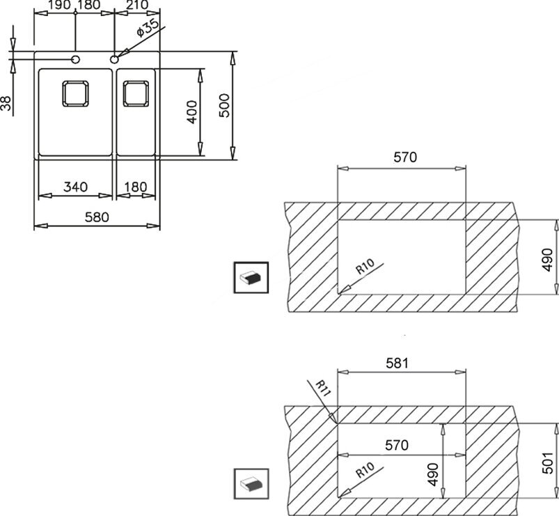 Кухонная мойка Teka FLEXLINEA RS15 2B 580 SQ 115030010 - фотография № 8