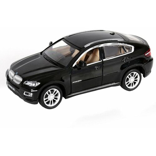 Машинка металлическая BMW X6, черный, свет, звук, инерция, в/к 17,5*13,5*9 см, 1:32