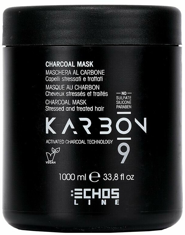 Маска Угольная для волос, страдающих от химических процедур 1000 мл Экос Лайн CHARCOAL MASK ECHOS LINE