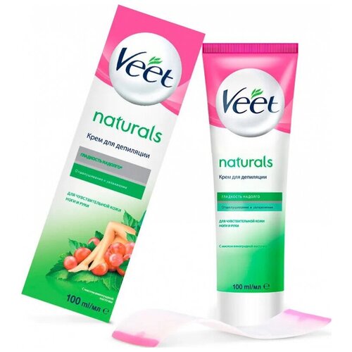 Крем для депиляции Veet. Naturals с маслом виноградной косточки, 100 мл чипсы lorenz naturals с пармезаном натуральные 100 г