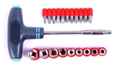 фото Отвертка Т4Р Т-образная, 20 сменных насадок