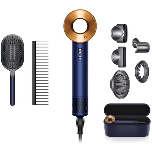 Фен Dyson Supersonic HD08 Prussian blue / Rich copper (Синий / медь) в кейсе + Подарок 2 расчески EU