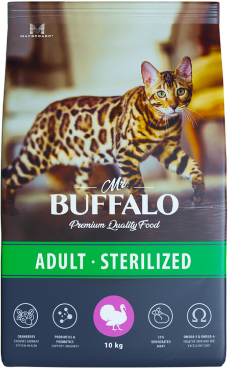 Сухой корм Mr. Buffalo STERILIZED для кошек, индейка, 10 кг - фотография № 2