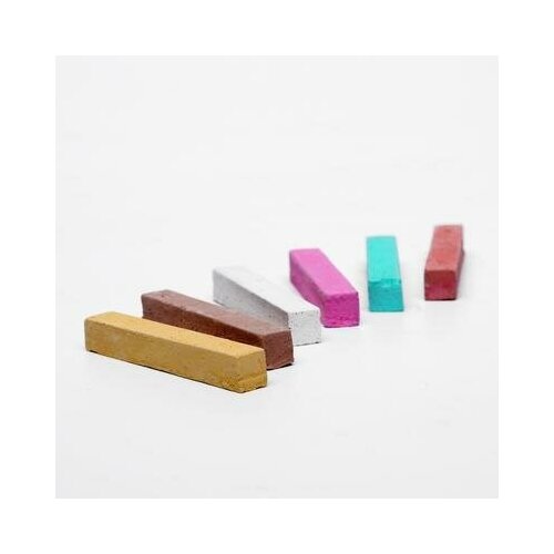 Набор мелков для волос с блёстками 6 шт Цвета салатовый желтый оксид умбра красный оксид белый VITA UDIN 217₽