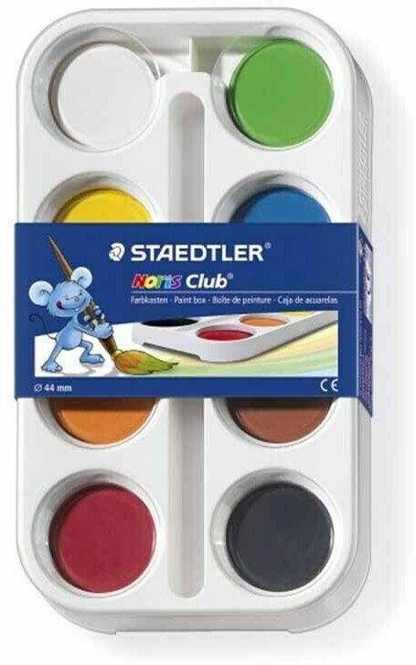Hабор красок акварельных Staedtler, 8 цветов, пластиковая коробка 8 цветов