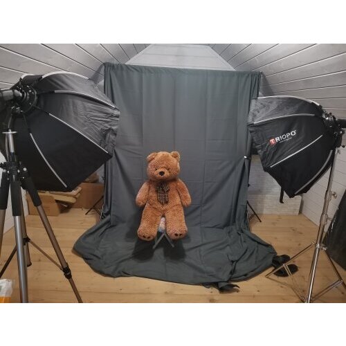 Фотофон серый 3х3 м Плотный. Фон для фото. Тканевый Extra Gray HQ полиэстер.