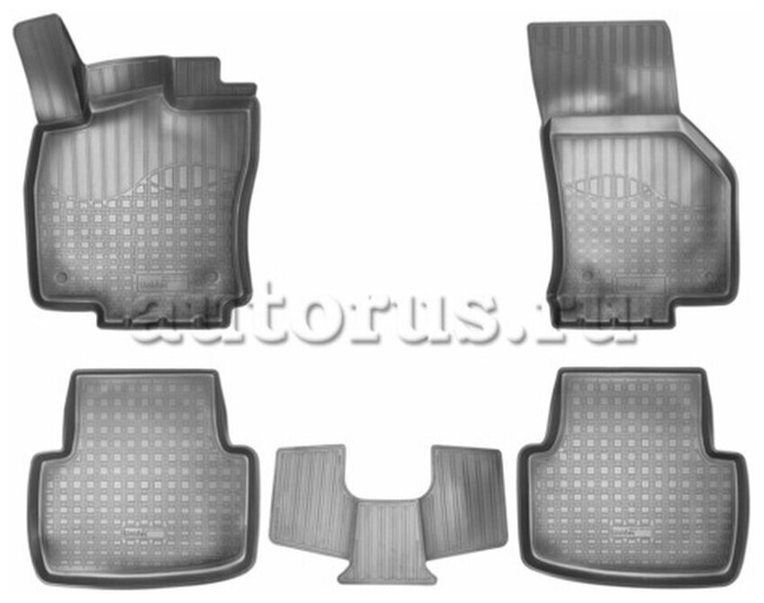 Коврики в салон 3D полиуретан NORPLAST VW Passat B8, 2015 черный комплект NPA11-C95-370