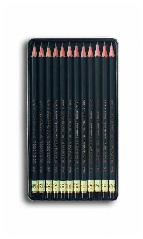 Набор карандашей черн-ых TOISON D`OR 1912,8B-2H,12шт,1912012001PLRU(Д)