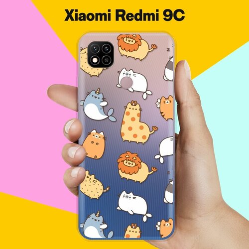 Силиконовый чехол Котики на Xiaomi Redmi 9C силиконовый чехол котики на xiaomi redmi 9c