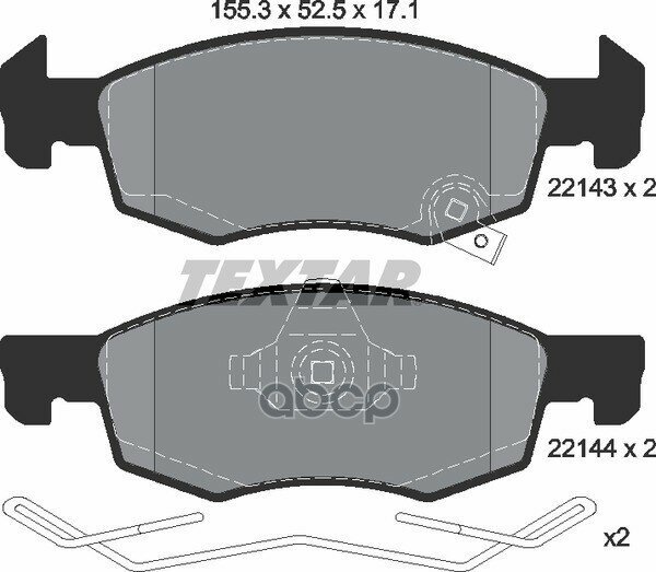 Колодки Тормозные Передние С Противошумной Пластиной Q+ Opel Corsa E 1.0-1.4 14-> Textar арт. 2214301