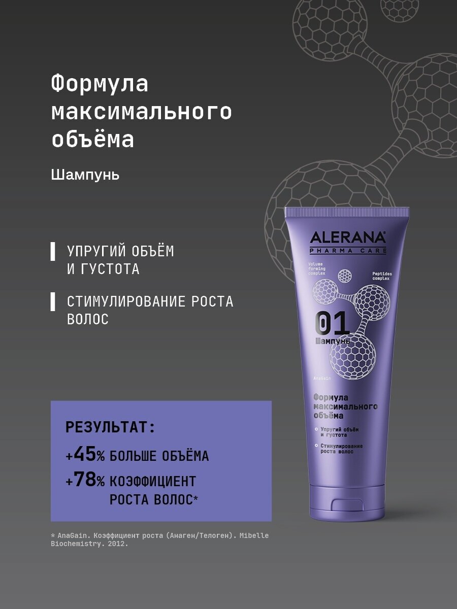 Шампунь для волос Alerana Pharma Care Формула максимального объема, 260 мл